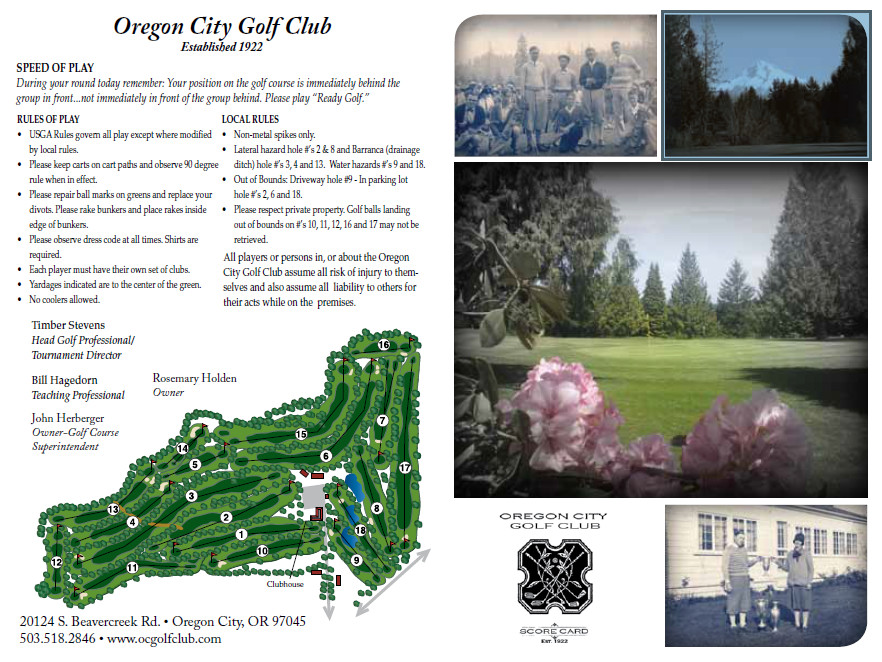 Oregon City Golf Club, Oregon City, Oregon Golf course information